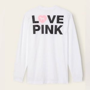 PINK Victoria's Secret White Long Sleeve Tee
